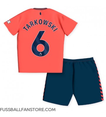 Everton James Tarkowski #6 Replik Auswärtstrikot Kinder 2023-24 Kurzarm (+ Kurze Hosen)